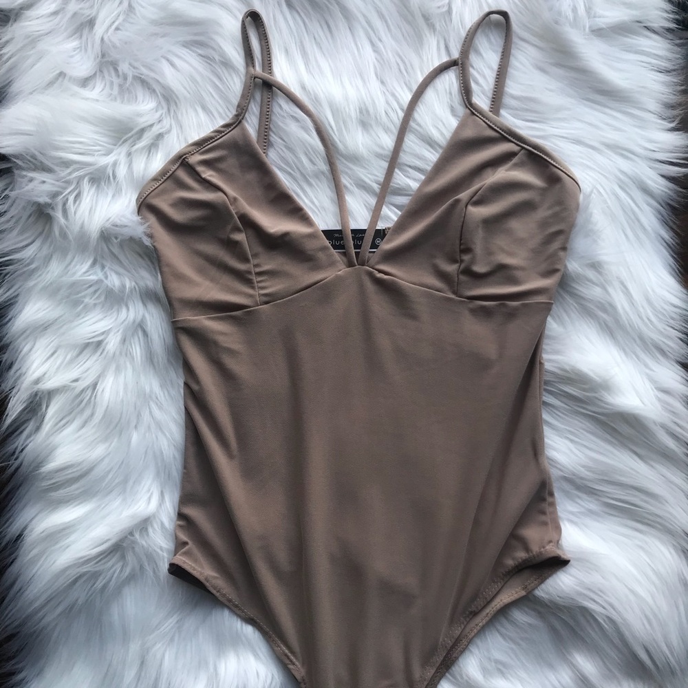 Nude strappy bodysuit